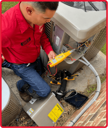 Working on outdoor unit